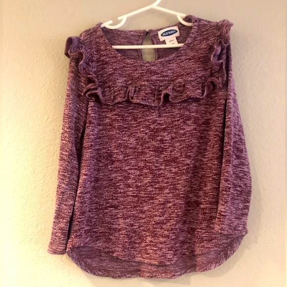 Old Navy Other - Sweater-Knit Ruffled-Yoke Top for Girls. Old Navy size 6-7 Crimson Cranberry